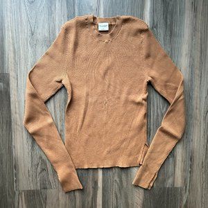 Abercrombie - Crewneck Ribbed Sweater - Women S - Tan - Soft A&F Collection